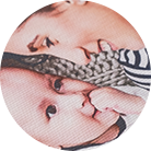 Quadro a Cerchio Bambino e Mamma